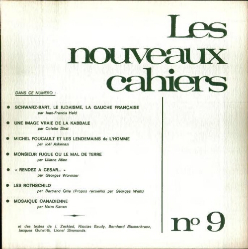 Les Nouveaux Cahiers N°009 (Printemps  1967)